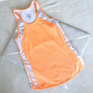 Orange and White Nike Tank